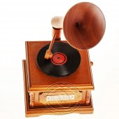 木制仿真留声机音乐盒